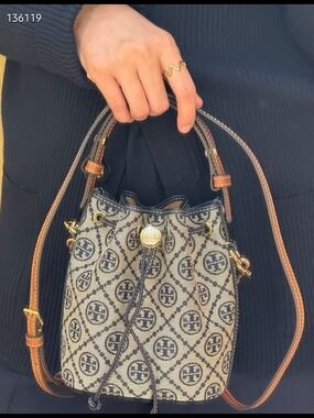 Tory Burch T Monogram Mini Bucket Bag